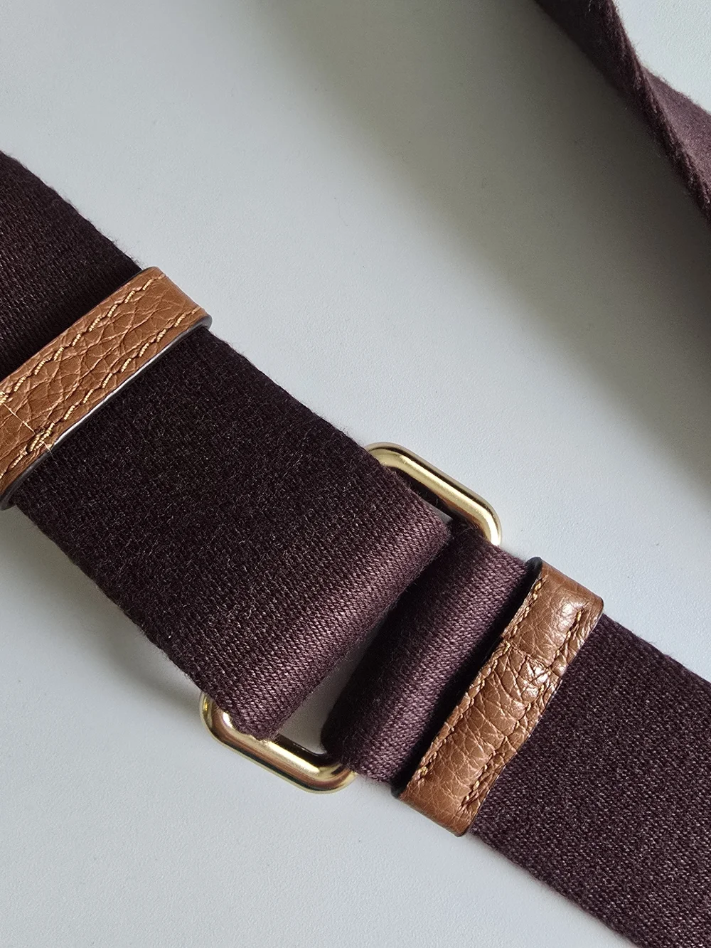 NWOT Authentic Coach Brown and Tan Crossbody Strap with Gold Hardware